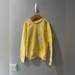Vintage 1997‎ Fruit Of The Loom Pale Yellow Sweatshirt 10/12